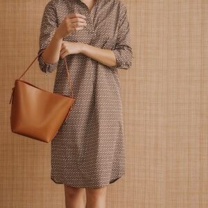J.McLAUGHLiN Geometric Long Sleeve Shirt Dress